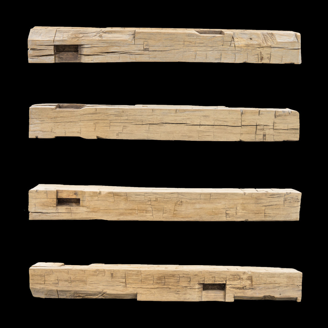 Hand Hewn Wood Mantel - Rustic Fireplace Mantel - 7" x 7.5" x 65"