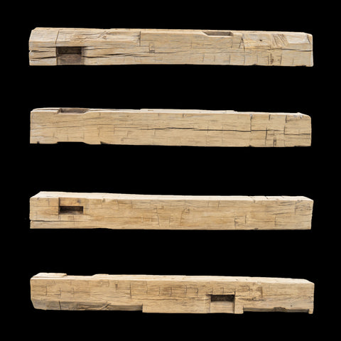 Hand Hewn Wood Mantel - Rustic Fireplace Mantel - 7" x 7.5" x 65"