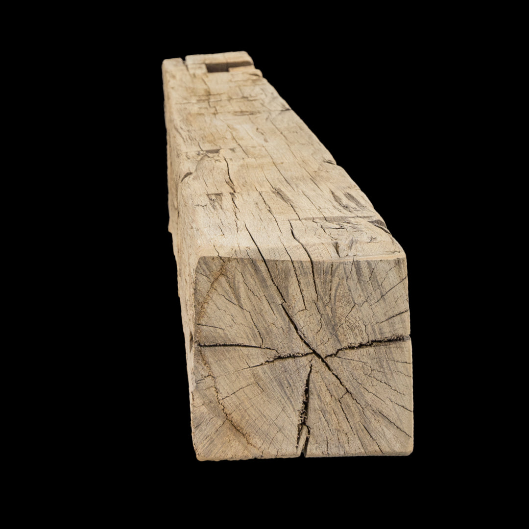Hand Hewn Wood Mantel - Rustic Fireplace Mantel - 7" x 7.5" x 65"