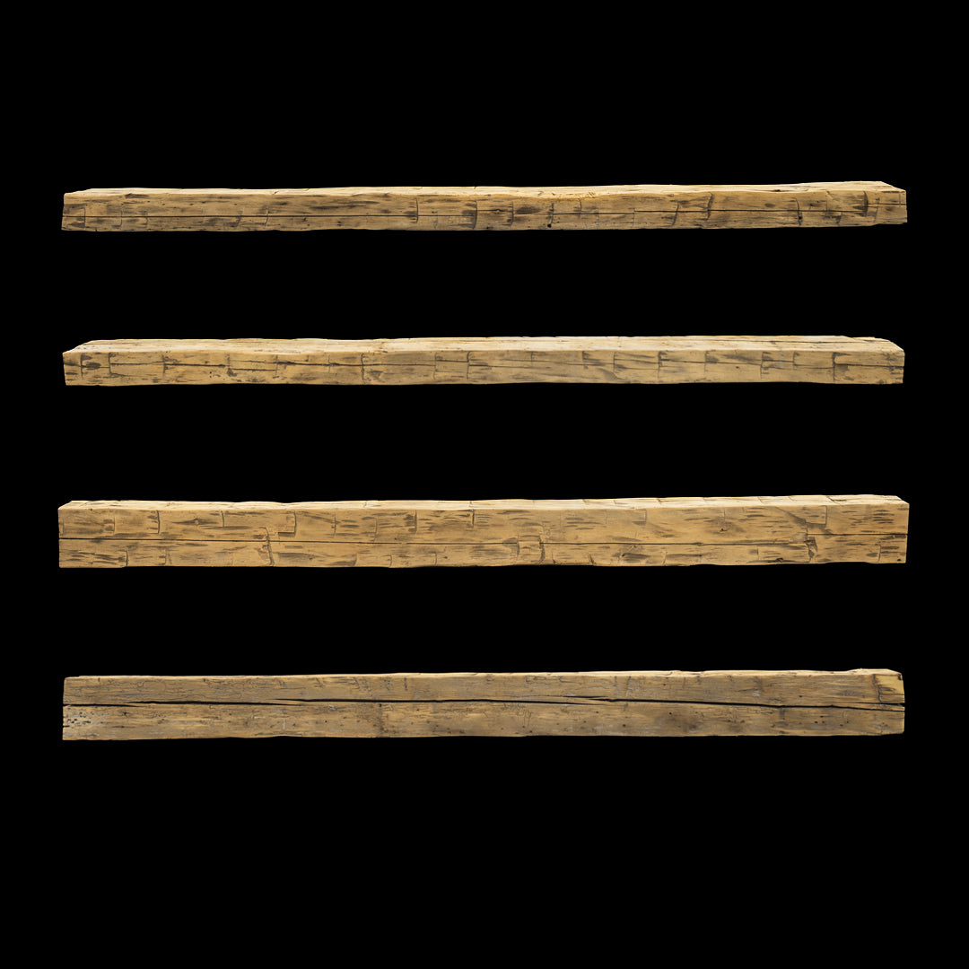 Hand Hewn Wood Mantel - Rustic Fireplace Mantel - 4" x 6" x 92"