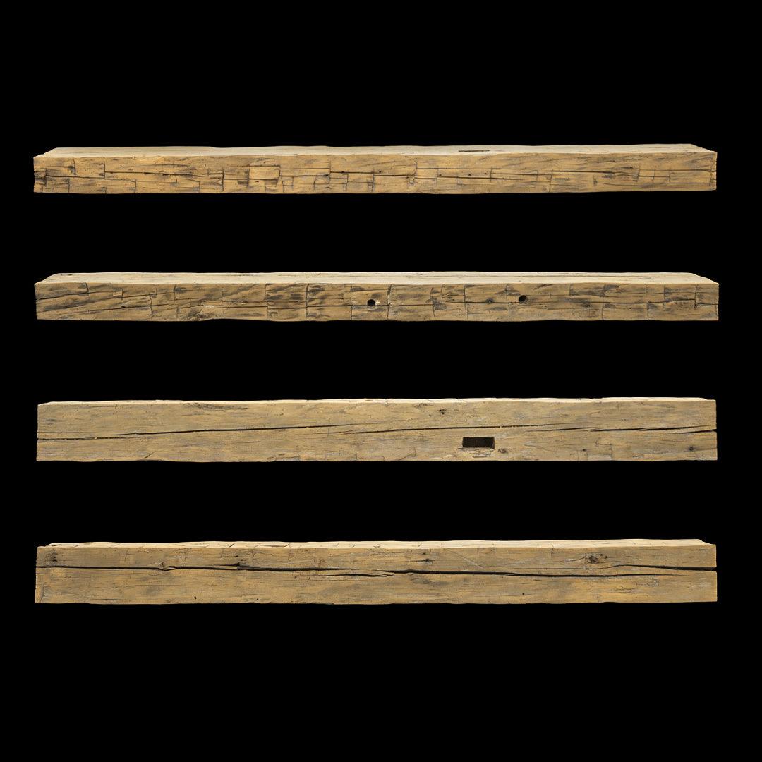 Hand Hewn Wood Mantel - Rustic Fireplace Mantel - 5" x 8" x 90"