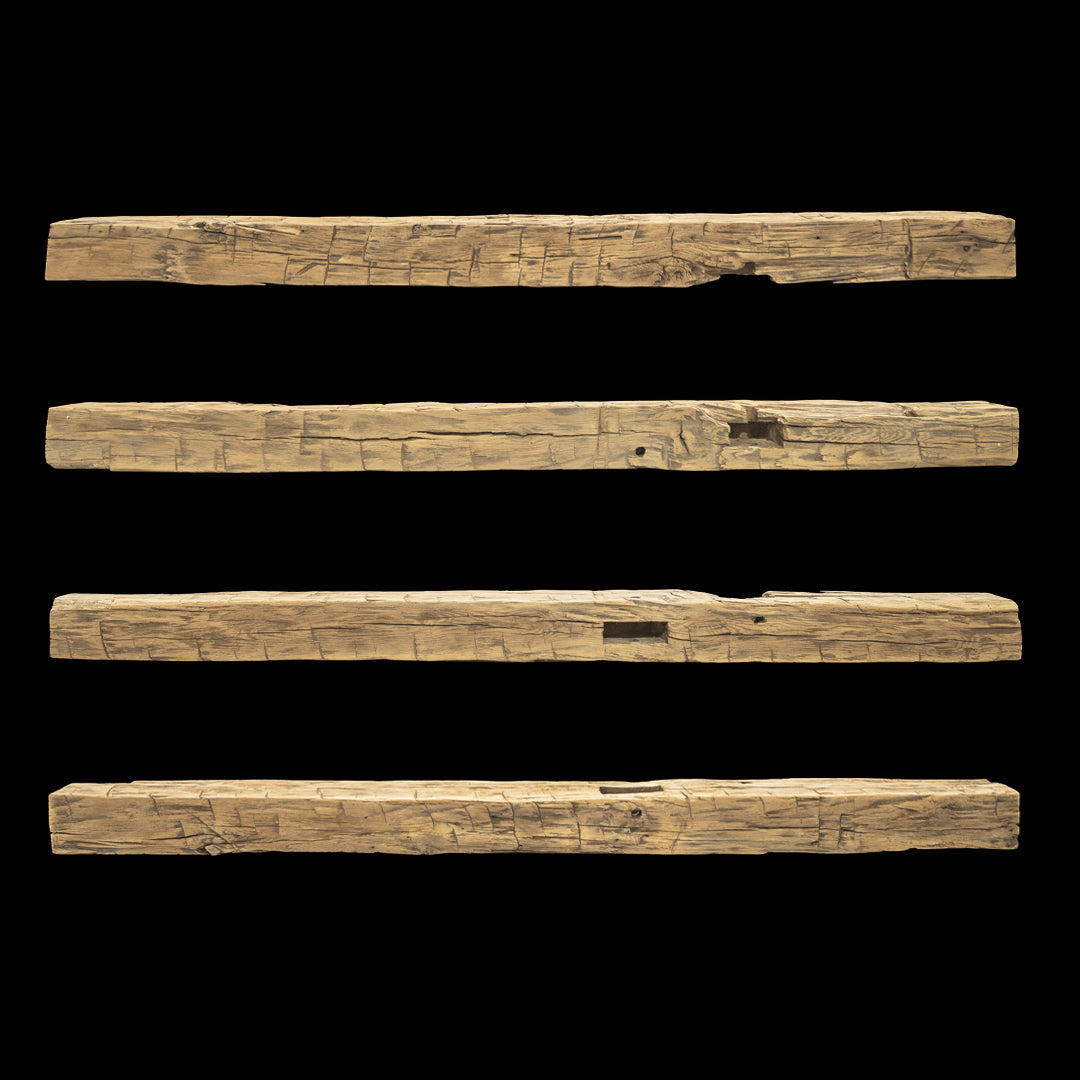 Hand Hewn Wood Mantel - Rustic Fireplace Mantel - 6" x 6" x 94"