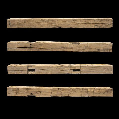 Hand Hewn Wood Mantel - Rustic Fireplace Mantel - 7" x 6.5" x 84"