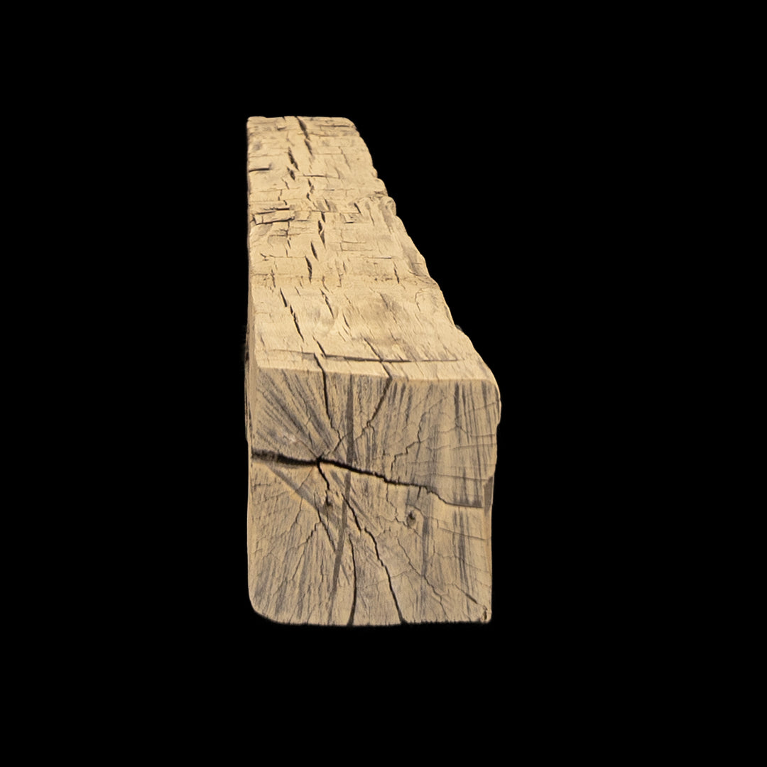Hand Hewn Wood Mantel - Rustic Fireplace Mantel - 7" x 6.5" x 84"