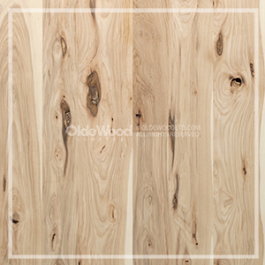 Traditional Plank Hickory 4" to 8" Random Widths - Unfinished