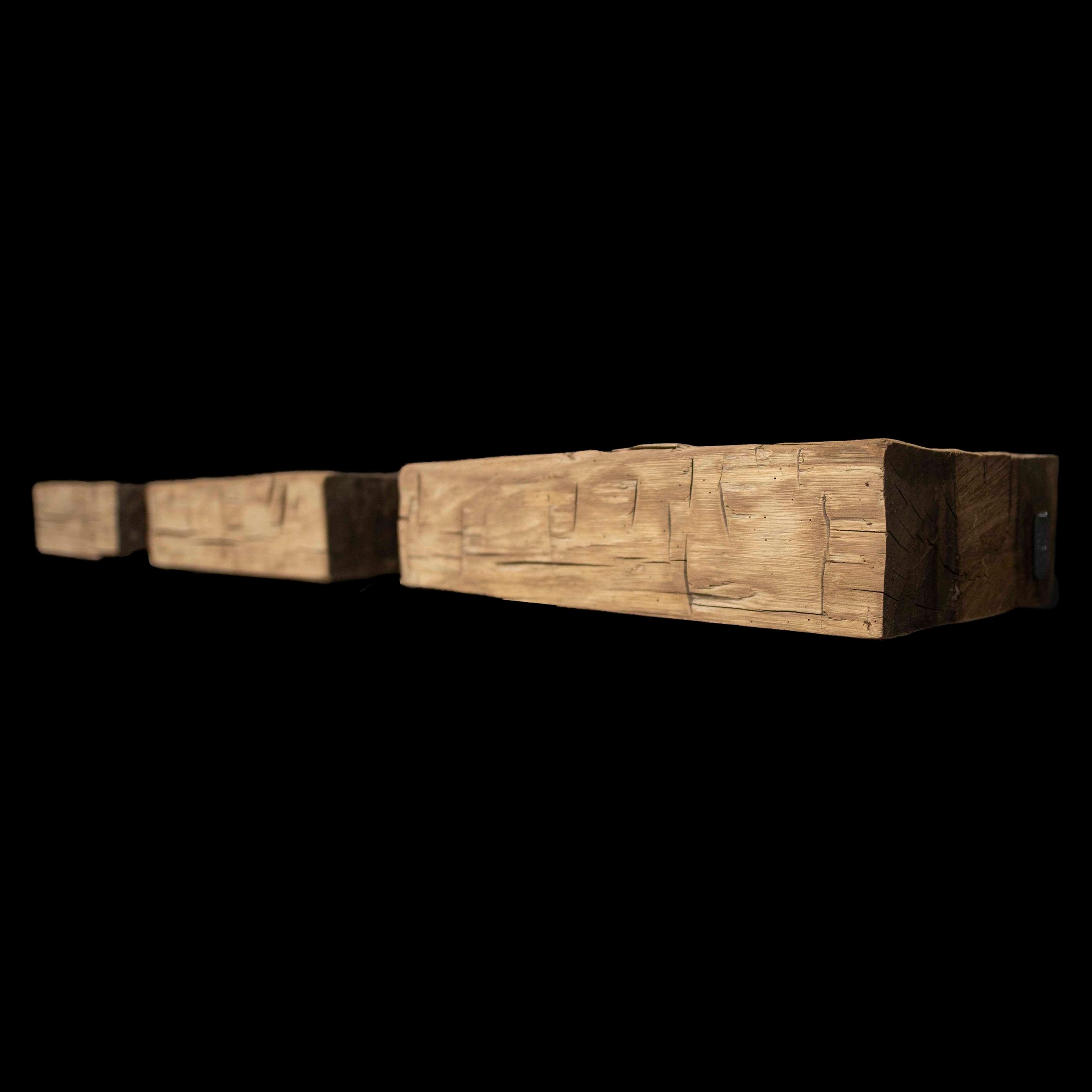 Hand Hewn Wood Mantel - Rustic Fireplace Mantel - 6" x 15" x 89"