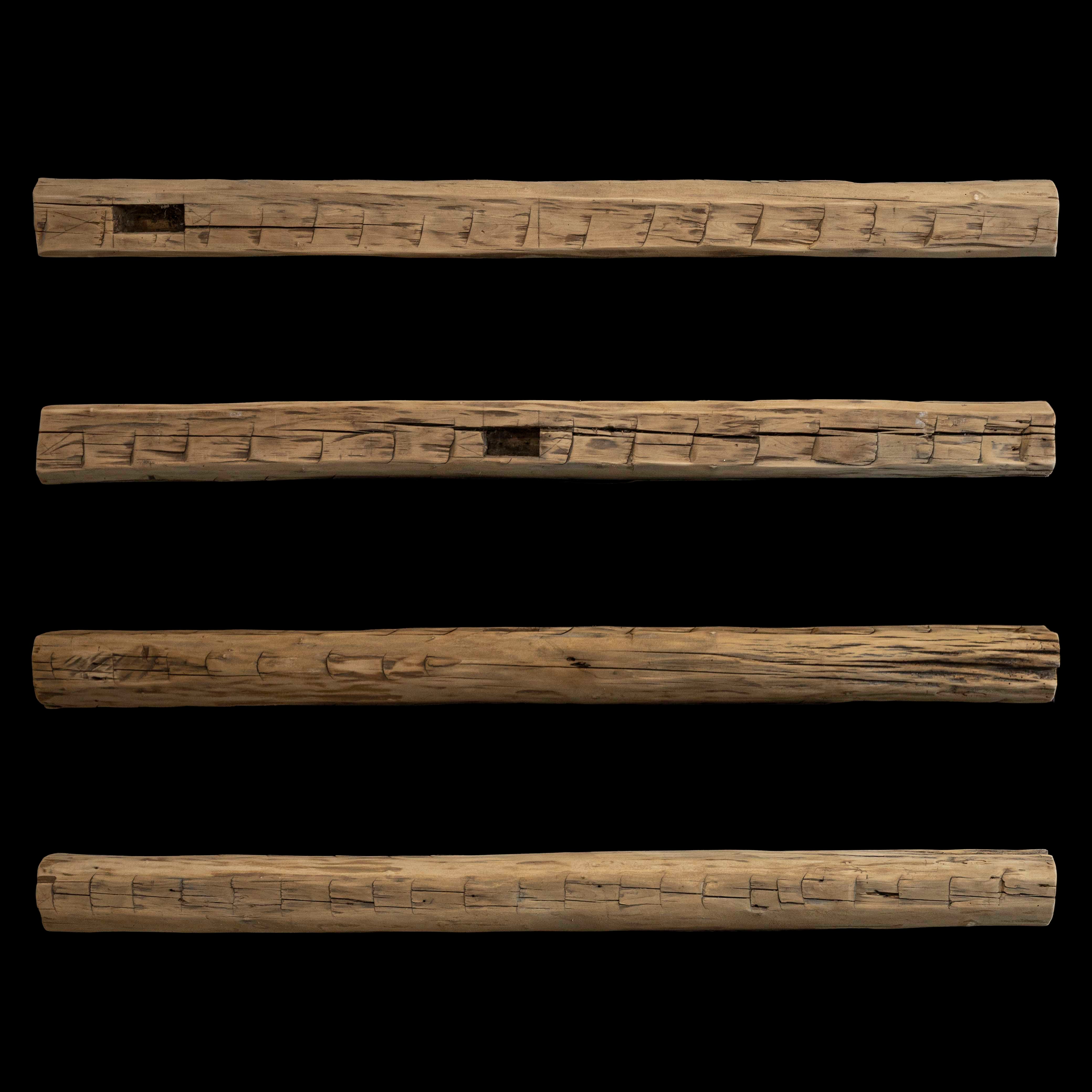 Hand Hewn Wood Mantel - Rustic Fireplace Mantel - 4" x 5" x 72"