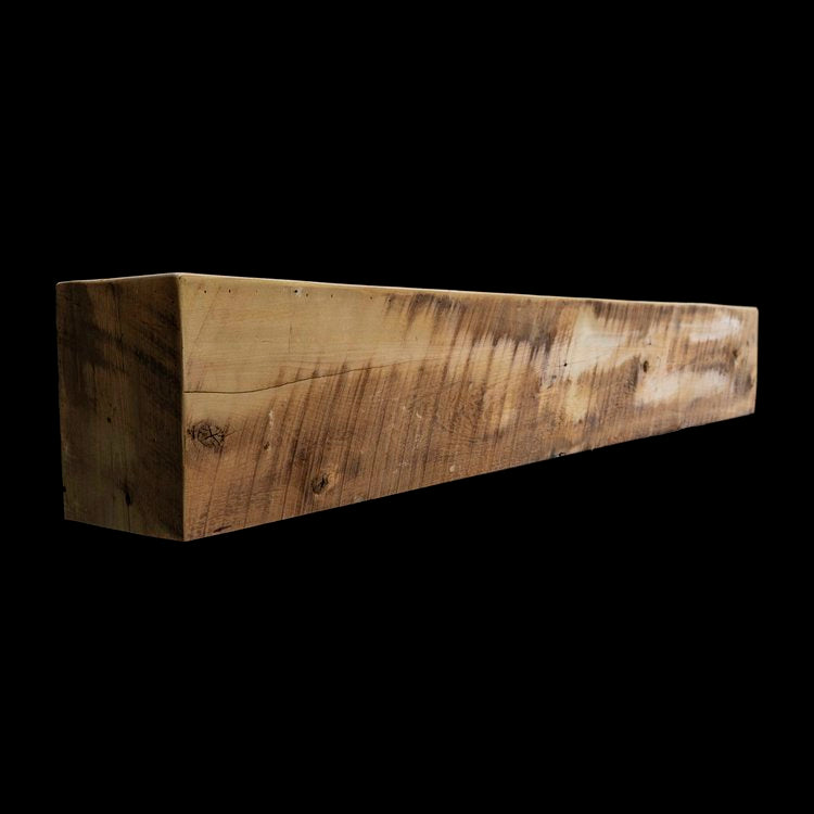 Rough Sawn Wood Box Beam Mantel - Rustic Fireplace Mantel - 8" x 10" x 72"