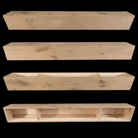 1435 - Custom White Oak Engineered Box Beam Mantel - 7" x 8" x 66"