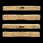 Hand Hewn Wood Mantel - Rustic Fireplace Mantel - 7" x 8.5" x 67"