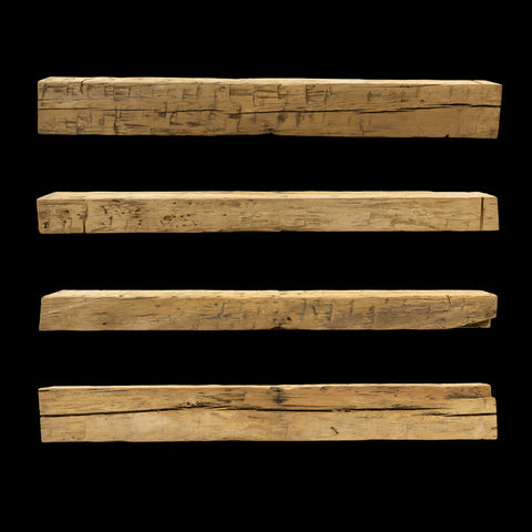 Hand Hewn Wood Mantel - Rustic Fireplace Mantel - 5" x 8" x 70"