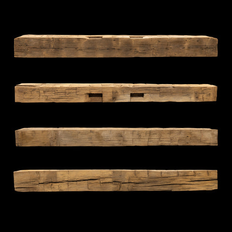 Hand Hewn Wood Mantel - Rustic Fireplace Mantel - 6" x 8" x 82"