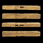 Hand Hewn Wood Mantel - Rustic Fireplace Mantel - 6.5" x 9" x 66"