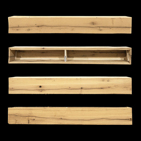 Rough Sawn Wood Box Beam Mantel - Rustic Fireplace Mantel - 8" x 8" x 60"