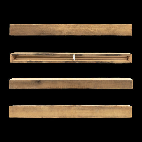 Rough Sawn Wood Box Beam Mantel - Rustic Fireplace Mantel - 4.5" x 5.5" x 60"