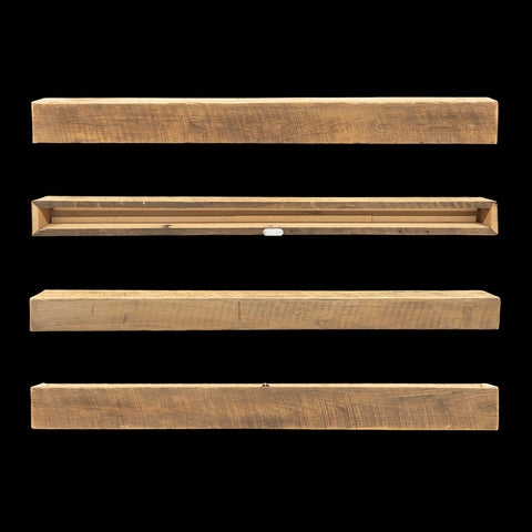 Rough Sawn Wood Box Beam Mantel - Rustic Fireplace Mantel - 4.5" x 5.5" x 64"