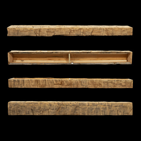 Hand Hewn Wood Box Beam Mantel - Rustic Fireplace Mantel - 5" x 7.5" x 72"