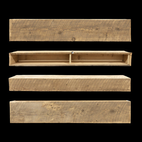 Rough Sawn Wood Box Beam Mantel - Rustic Fireplace Mantel - 7" x 11.5" x 64"