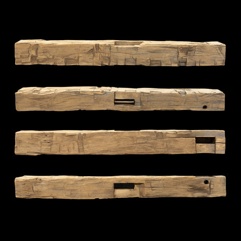 Hand Hewn Wood Mantel - Rustic Fireplace Mantel - 6" x 7" x 62"