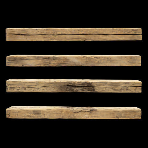Hand Hewn Wood Mantel - Rustic Fireplace Mantel - 6" x 6" x 74"