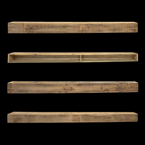 Rough Sawn Wood Box Beam Mantel - Rustic Fireplace Mantel - 5.5" x 6.5" x 84"