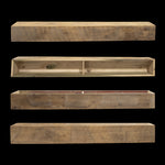 Rough Sawn Wood Box Beam Mantel - Rustic Fireplace Mantel - 6.5" x 7.5" x 60"