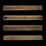 Rough Sawn Wood Box Beam Mantel - Rustic Fireplace Mantel - 7.5" x 9" x 77"