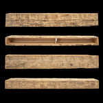 Hand Hewn Wood Box Beam Mantel - Rustic Fireplace Mantel - 6" x 10" x 70"