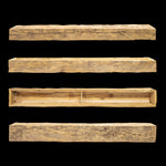 Hand Hewn Wood Box Beam Mantel - Rustic Fireplace Mantel - 5.5" x 7.5" x 69"