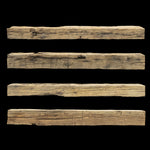 Hand Hewn Wood Mantel - Rustic Fireplace Mantel - 6.5" x 9" x 87"