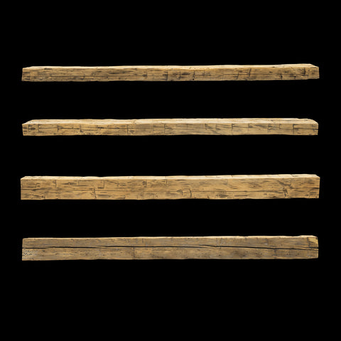 Hand Hewn Wood Mantel - Rustic Fireplace Mantel - 4" x 6" x 92"