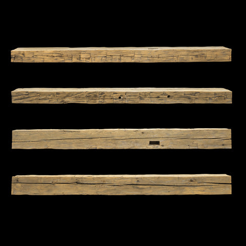 Hand Hewn Wood Mantel - Rustic Fireplace Mantel - 5" x 8" x 90"