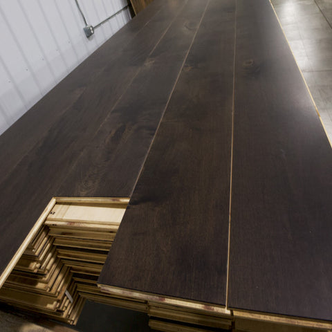Traditional Plank Maple 8" Specified Width - Espresso Satin Prefinish