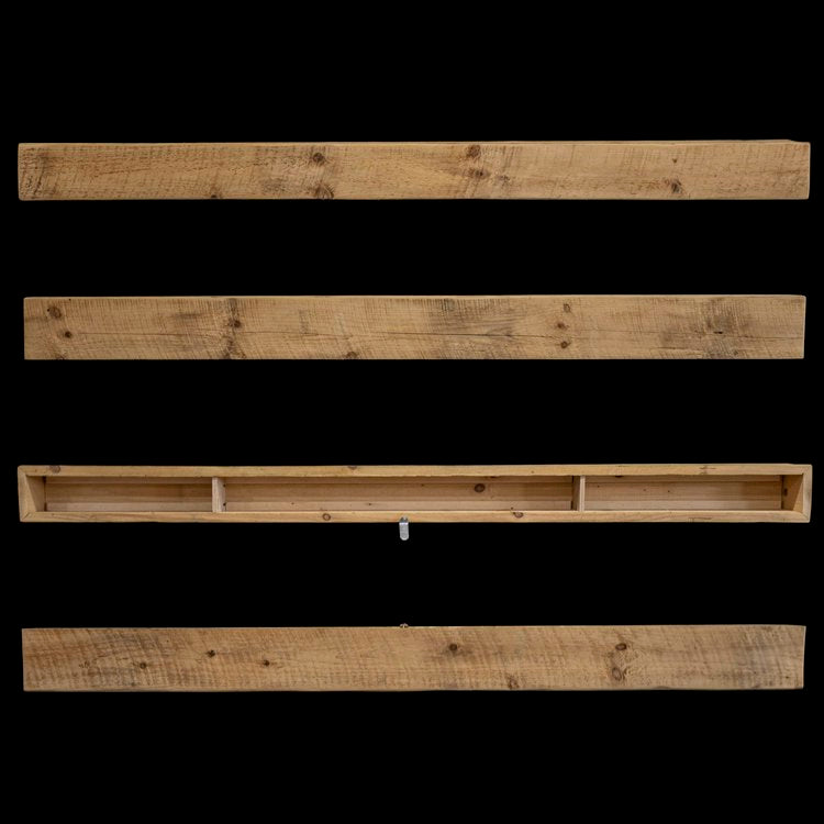 1380 - Engineered Rough Sawn Box Beam Mantel - 6" x 7" x 89"